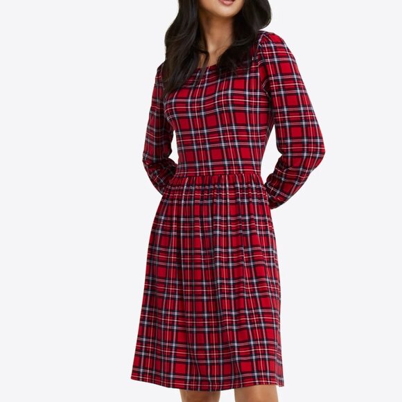Draper James Fit and Flare Dress in Angie Plaid - Picture 2 of 11